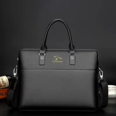 Leather Business Large Capacity Briefcase